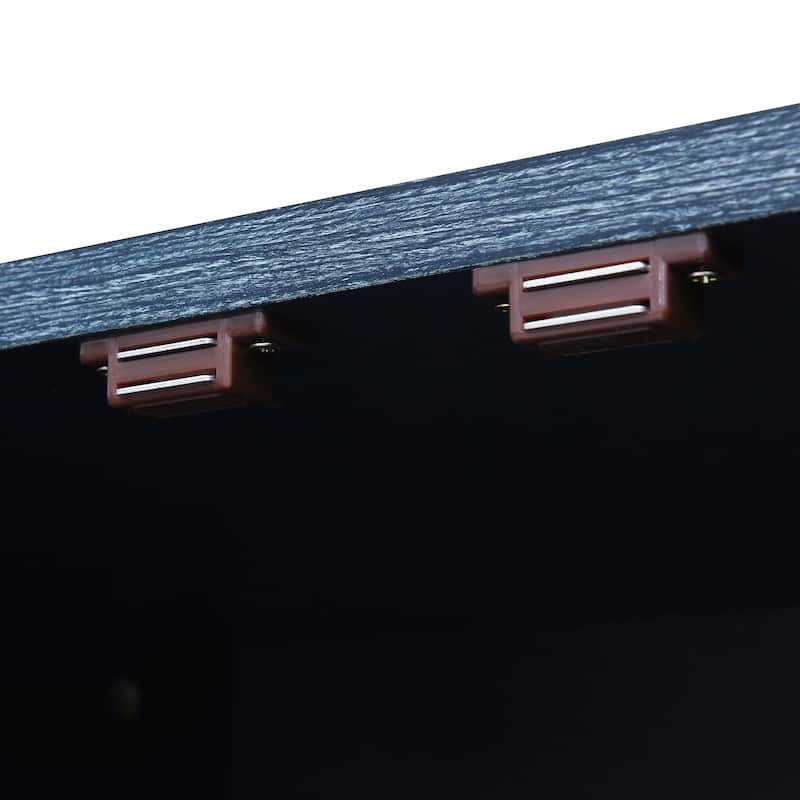 4 Doors Fluted Sideboard Buffet Cabinet, Large Wood Storage Cabinet, Accent Cabinet with Adjustable Shelves & Support Legs