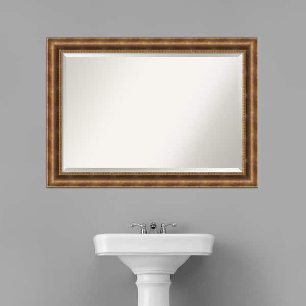 23.82 in. W x 29.50 in. H Framed Rectangular Beveled Edge Bathroom Vanity Mirror in White 23.82 in. W x 29.50 in. H Framed Rectangular Beveled Edge Bathroom Vanity Mirror in White