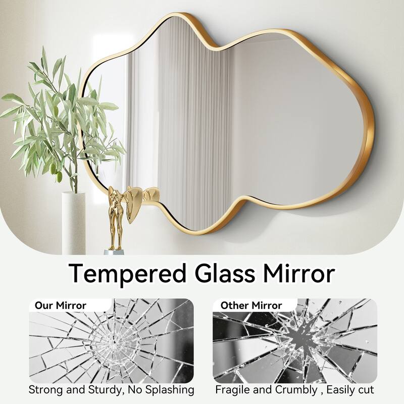 Stylish Aluminum Alloy Framed Irregular Wall Mirror