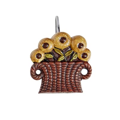 Park Designs Folk Crow Shower Curtain Hooks Set of 12 - Yellow
