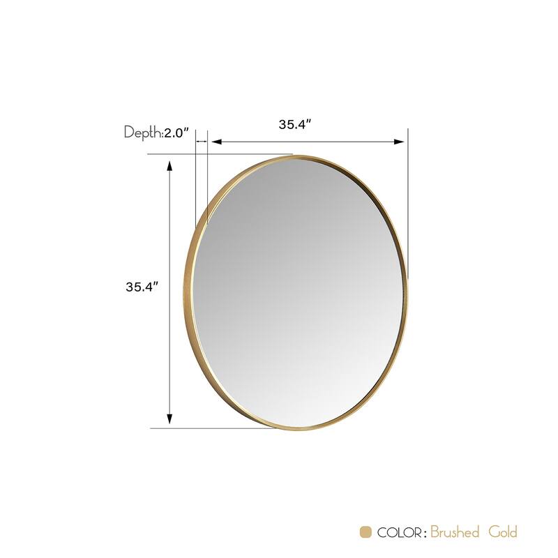 Vinnova Cascante Round Metal Wall Mirror