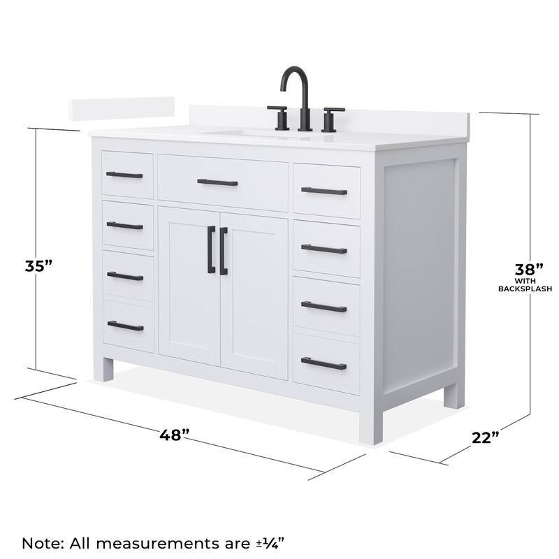 Wyndham Collection WCG2424-48S-QTZ-US3MXX Beckett 48" Free Standing