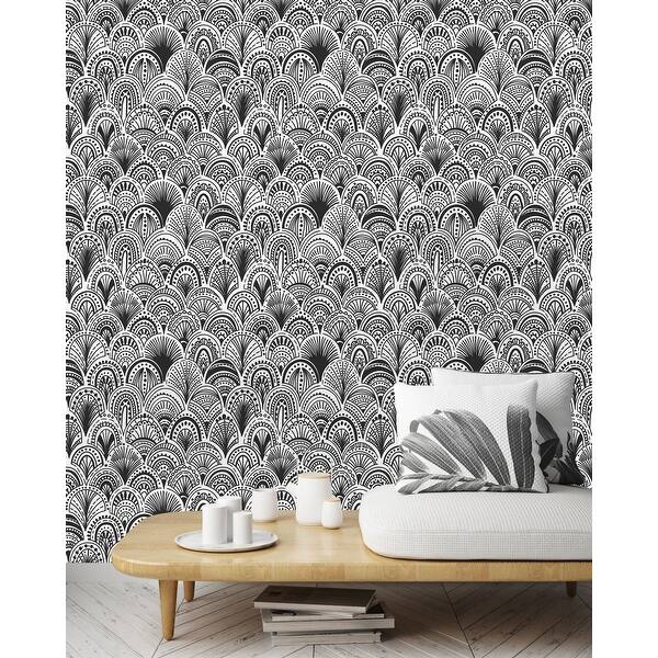 Black And White Bohemian Peel And Stick Wallpaper Overstock 32616736 Shop for wallpaper at target. black and white bohemian peel and stick wallpaper