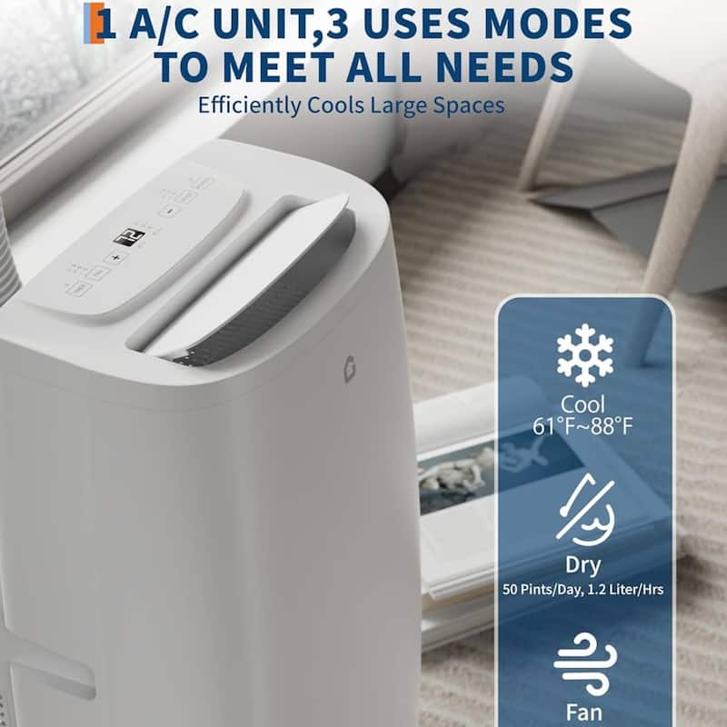 3-IN-1 14000 Btus Portable Air Conditioners Cools Up to 750 Sq.Ft. - N/A