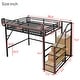 preview thumbnail 9 of 7, Metal Loft Bed with Stairs and Storage Shelves