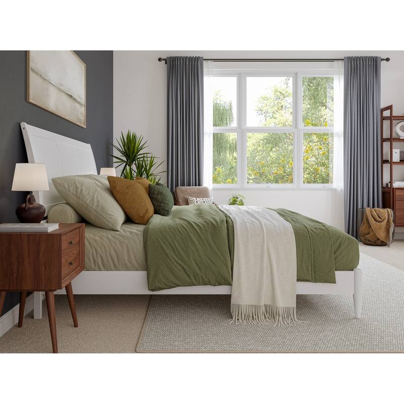 Valencia Solid Wood Low Profile Sleigh Platform Bed