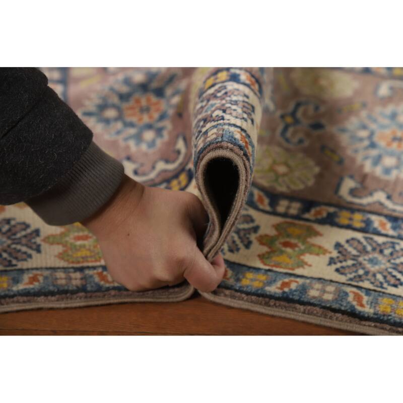 Traditional Kazak Oriental Rug Handmade Grey Wool Carpet - 2'0"x 3'0"