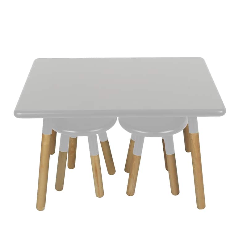 Kids Gray Wood Table and Stool Set