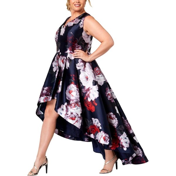calvin klein high low floral dress