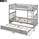 preview thumbnail 5 of 8, Twin over Twin Bunk Bed Frame with Trundle-Can Be Converted into 2 Beds
