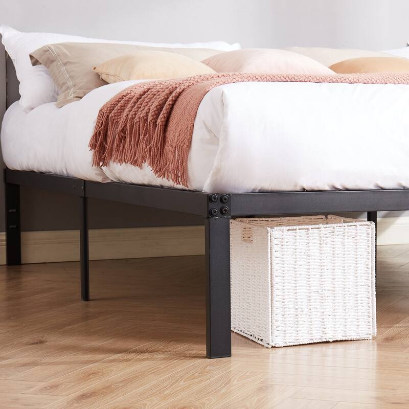 Black Metal Platform Bed Frame, 14.2-inch/16-inch/18-inch platform Bed Frame, 12 Options