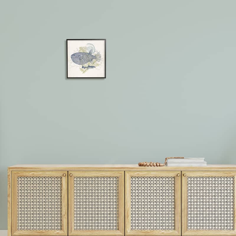 Stupell Aquatic Sea Life Rustic Seashell Layered Fish Framed Wall Art, Design by Victoria Barnes