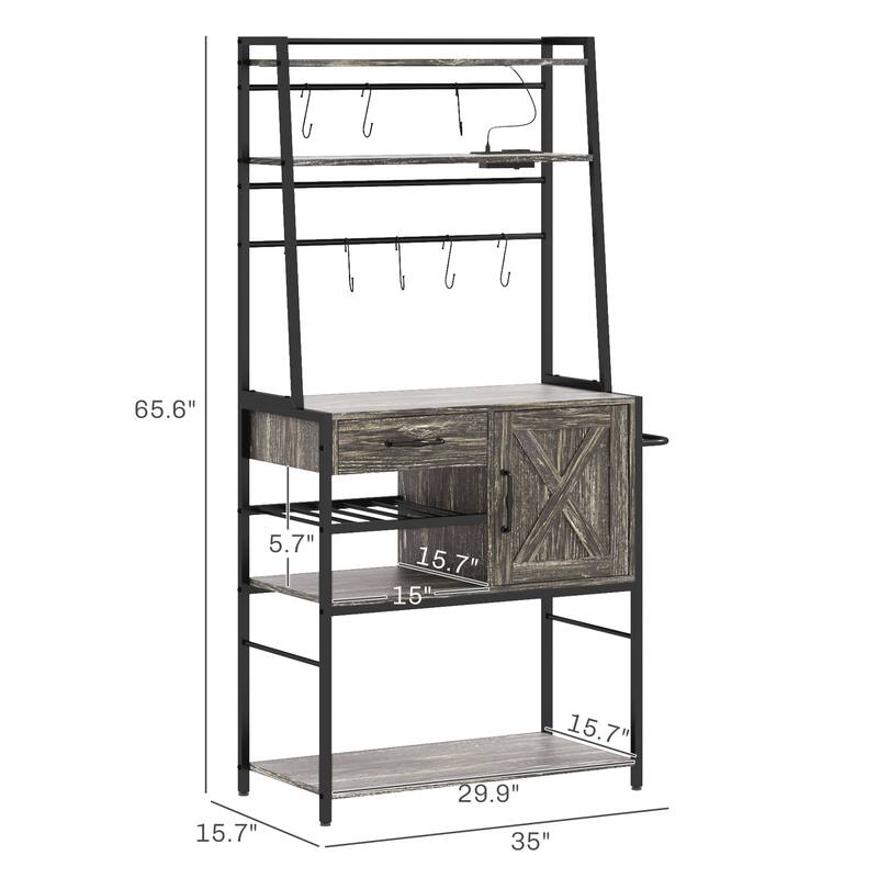 Coffee Bar with Storage Shelves