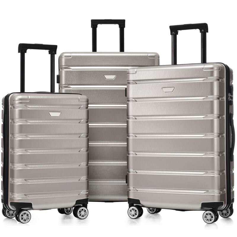 Hardshell Luggage Set 3 Piece, Durable ABS+PC Travel Suitcase with Spinner Wheels for Men Women (20/24/28 Inch)