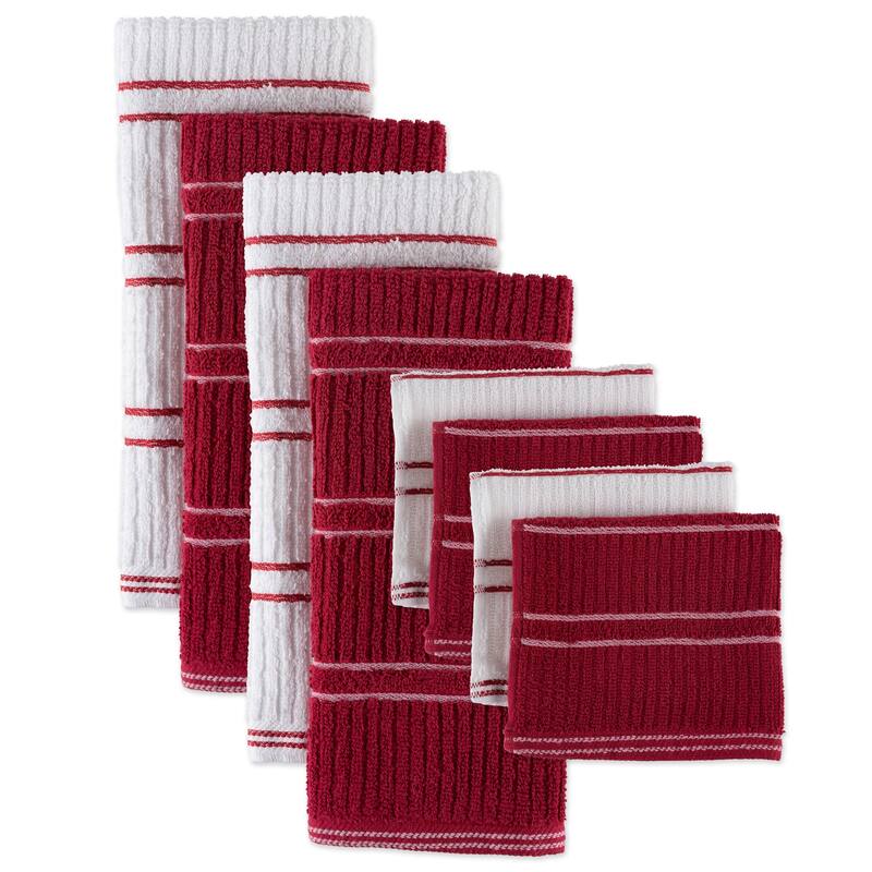 J&M Ribbed Terry Dishtowel & Dishcloth (Set of 8)