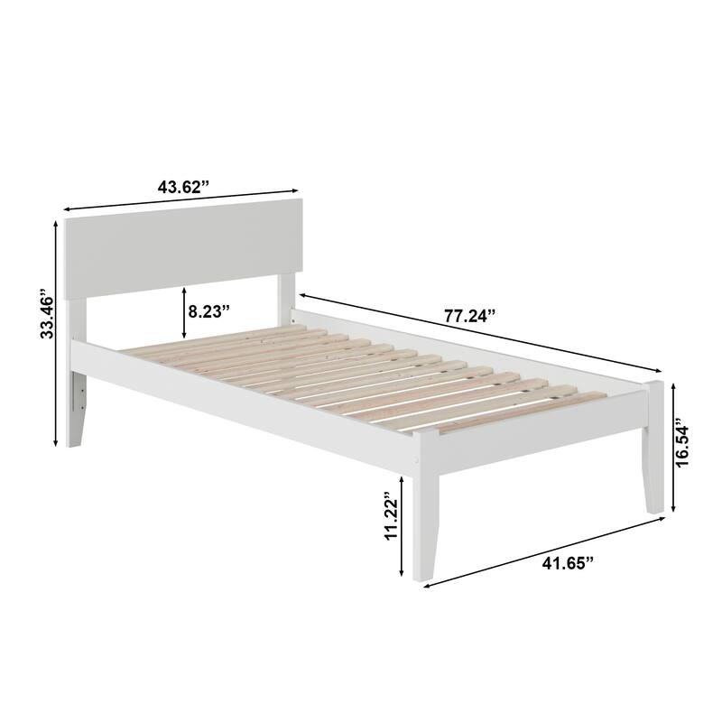 Orlando Twin Platform Bed with USB Charging Station in White