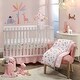 preview thumbnail 1 of 7, Lambs & Ivy Snuggle Jungle Pastel Safari Cotton Jersey 5-Piece Crib Bedding Set