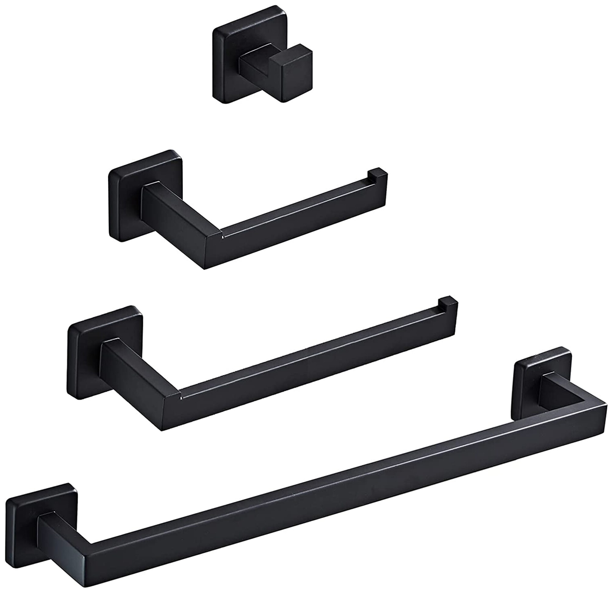 4 Piece Towel Bar Set Bath Accessories Bathroom Hardware Brushed Nickel Stain 