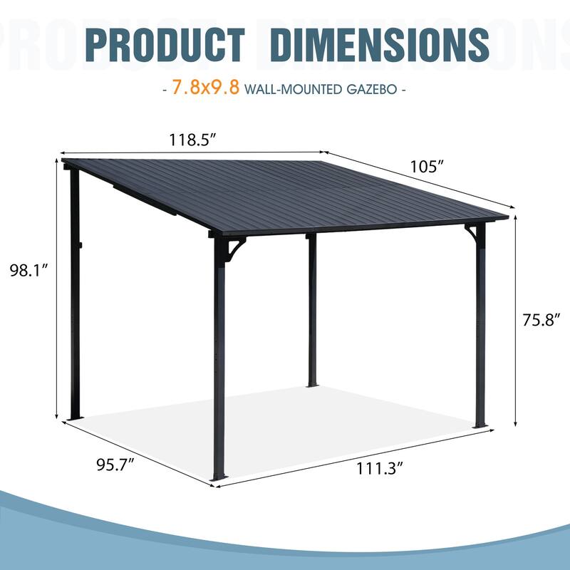 Outdoor Wall Mounted Gazebos Backyard Gazebo Awning