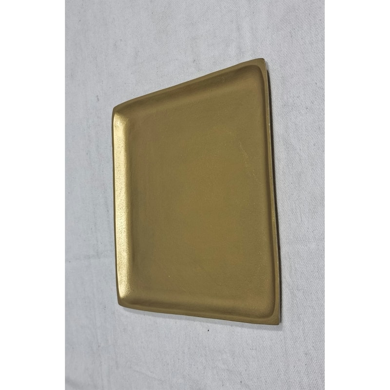 Antique Square Plate - 11" - Brass Tone - Bronze