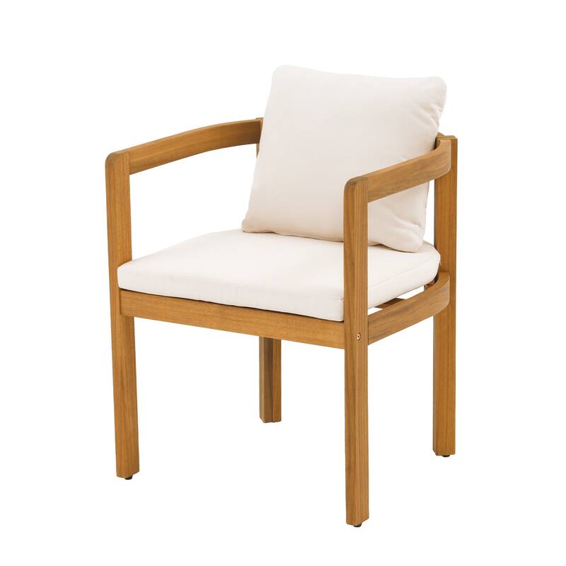 Outdoor 2-piece Wood Chairs With Large U-shaped Backrests
