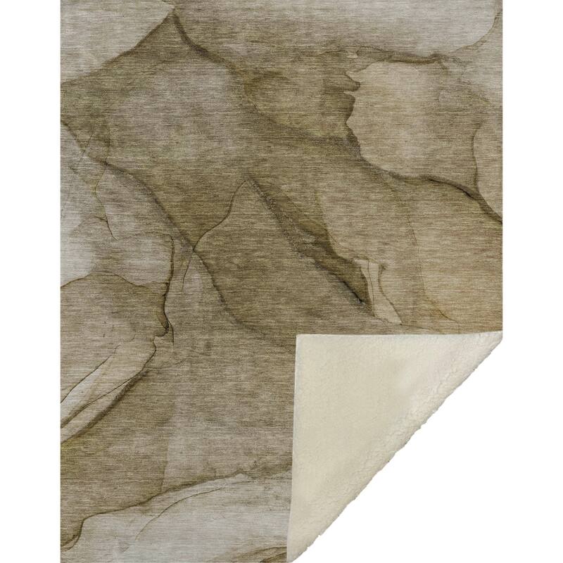 Premium Machine Washable Abstract Modern Sherpa Throw Blanket
