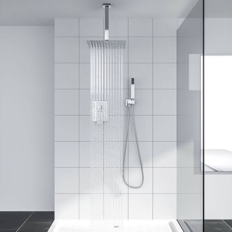 Lordear Shower System - Rainfall Overhead Shower and Handheld Shower Set with Valve Combo