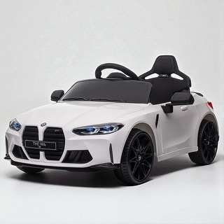 BMW M4 12V Kids Ride-On Car with Parents Remote Control, Three Speeds, Bluetooth, MP3, LED Lights for Ages 3-8