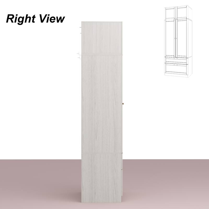Modular Modern Glass Door Wardrobe:Storage Closet Solution Armoire