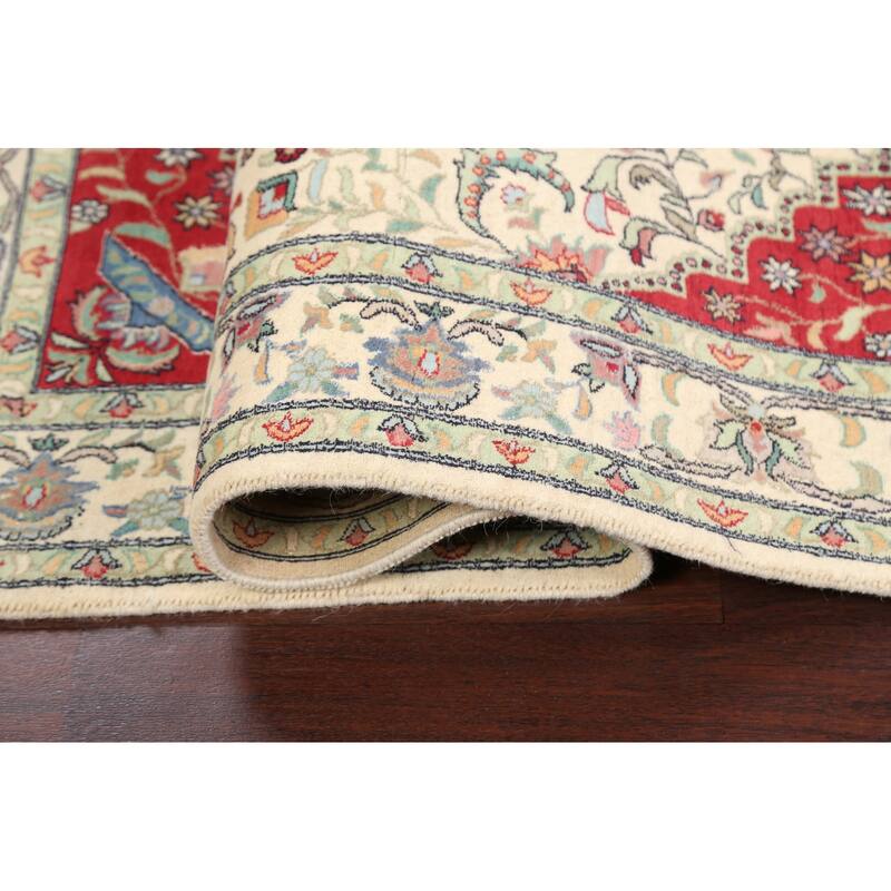 Wool/ Silk Vegetable Dye Tabriz Area Rug Hand-knotted Oriental Carpet - 4'2" x 6'1"
