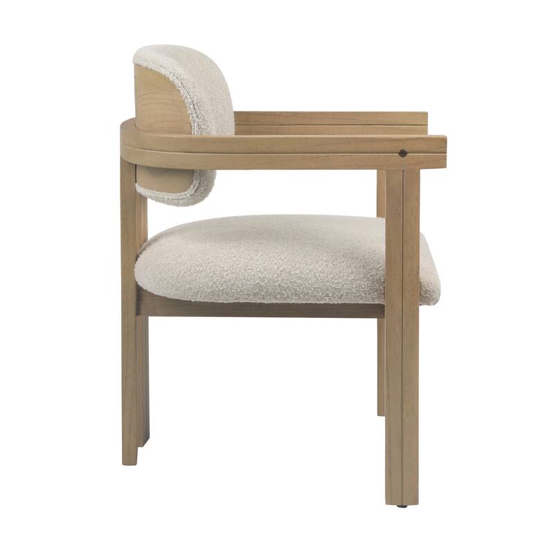 Natalie Wood Upholstered Dining Chair, Natural/Off White