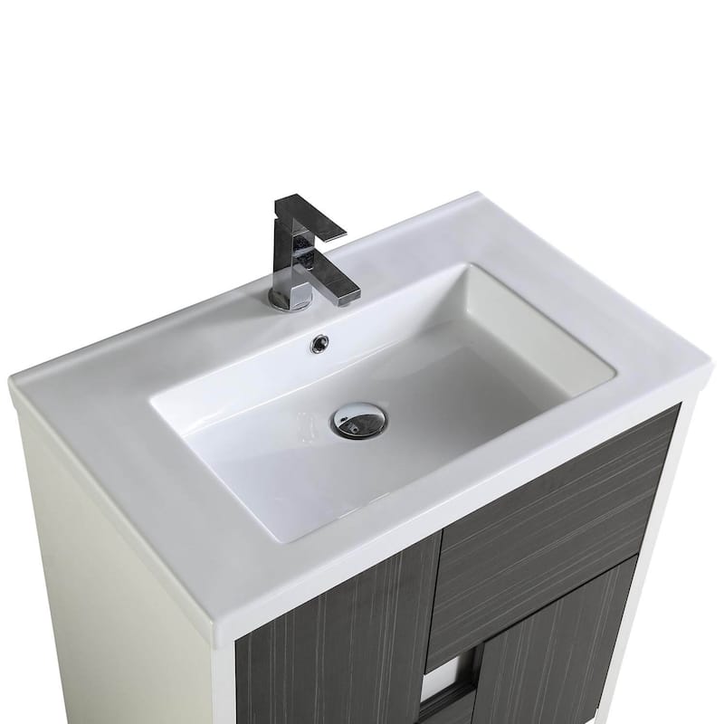 Fine Fixtures Midland Vanity Cabinet Set With Vitreous China Sink