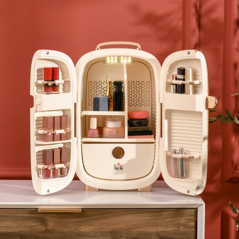HOMCOM 12 L Portable Mini Makeup Fridge for Skincare - N/A