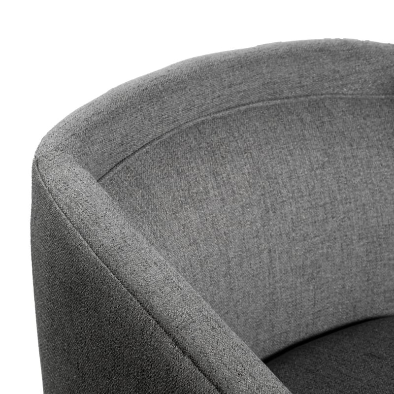 Barrel Accent Chair with 360° Swivel Vinyl Wrapped Base