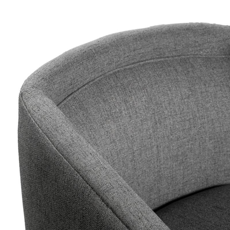 Traditional Club Style Upholstered Accent Chair with 360° Swivel Metal Base