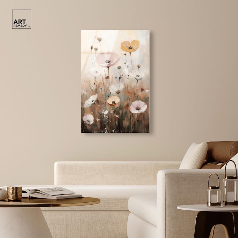 Delicate Flowers in Bloom Acrylic by Art Remedy, Ready to Hang