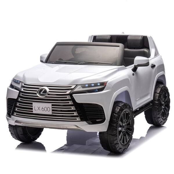slide 2 of 60, 24V Dual-Drive Kids Lexus Ride-On Car, Remote-Controlled, Bluetooth White
