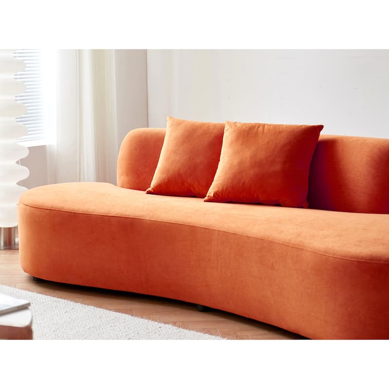 90.2'' Elegant Half Moon Design Curved Luxury 4-Seat Sofa with High-Density Foam Filled