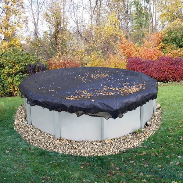 slide 2 of 17, Blue Wave Round Leaf Net Above Ground Pool Cover