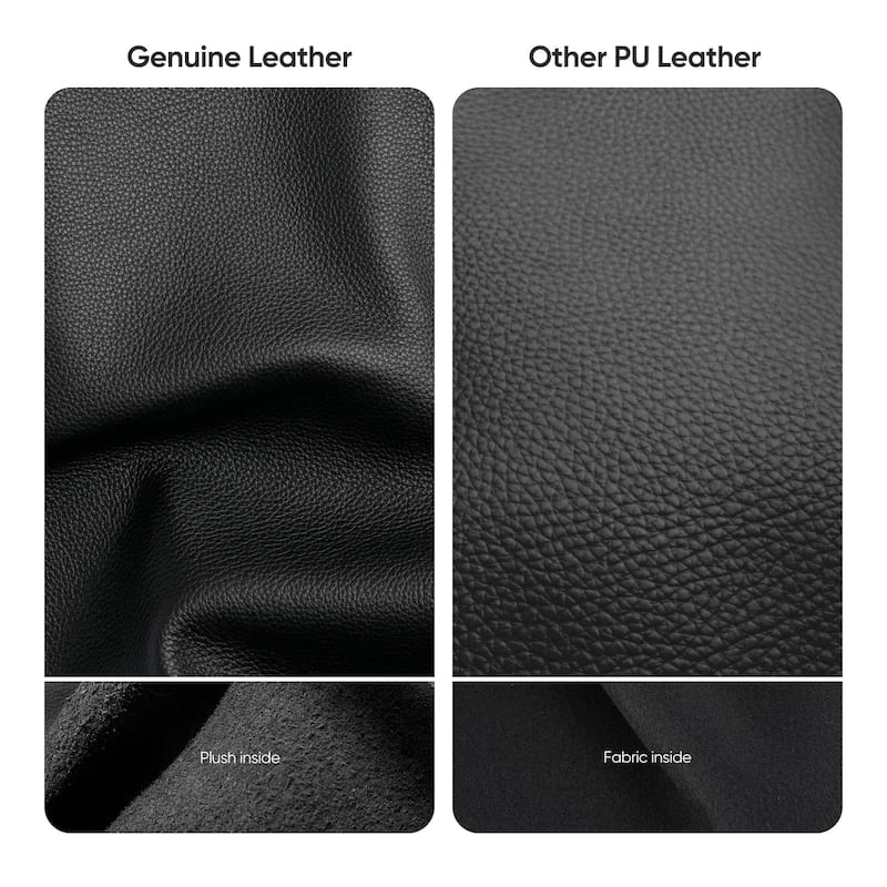 High Back Ergonomic Genuine Leather Ribbed Office Computer Chair
