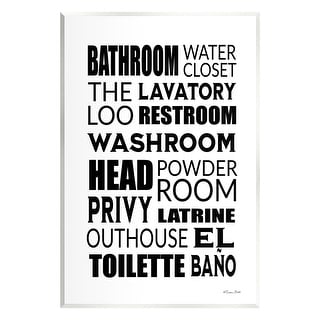Stupell Bathroom Washroom Loo Phrases Wall Plaque Art by Susan Ball ...