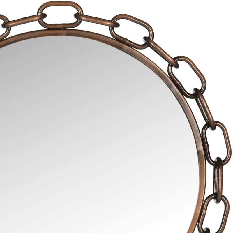 SAFAVIEH Brittaney Chain Link Antique Copper 26-inch Decorative Mirror - 26" x 2" x 26" - 26Wx2Dx26H