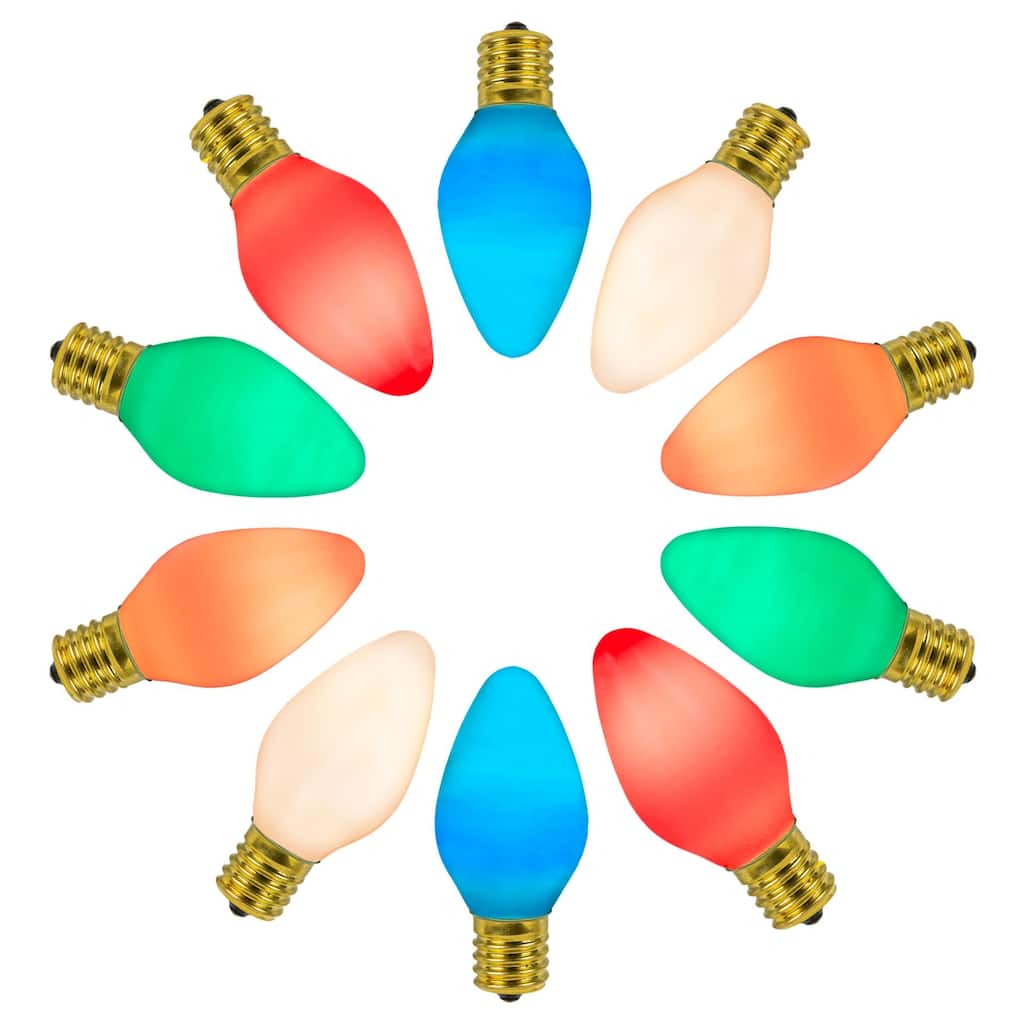 25 Pack C7 LED Outdoor Christmas Replacement Bulbs, Vintage, C7/E12 Base