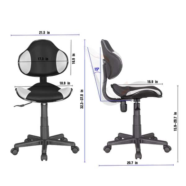 dimension image slide 6 of 19, JJS Ergonomic Mesh Office Chair Adjustable Lumbar Support Computer Desk Chair