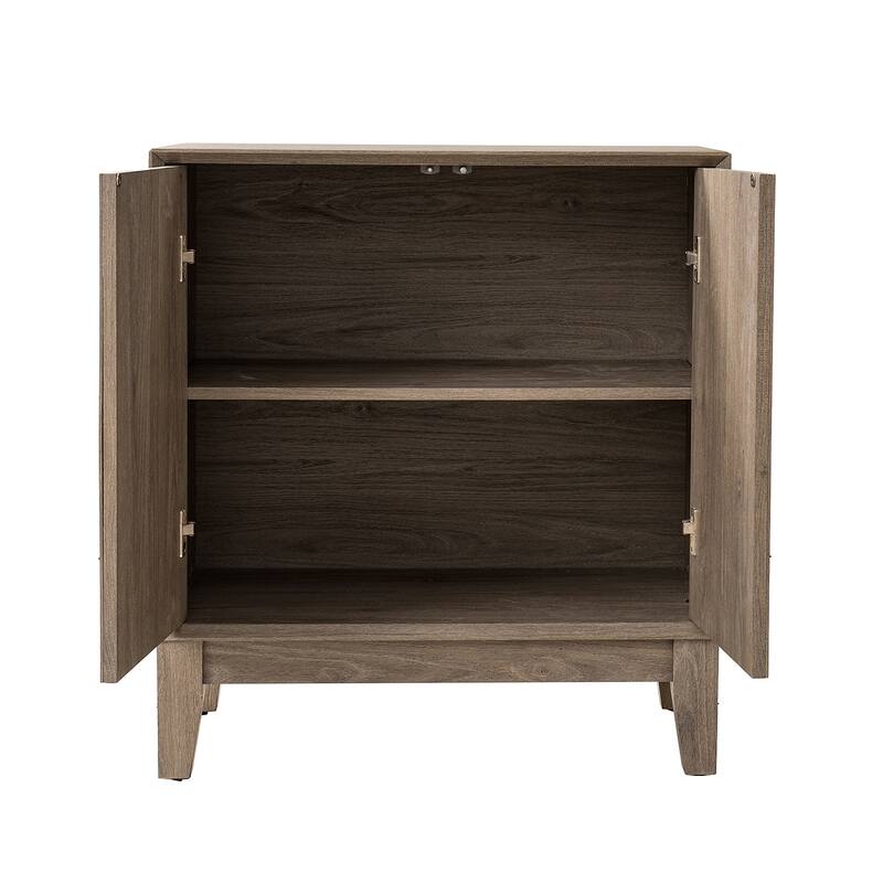 Sideboard Cabinet with Doors & Shelves, Mid Century Modern Storage Cabinet, Buffet Cabinet with Solid Wood Legs