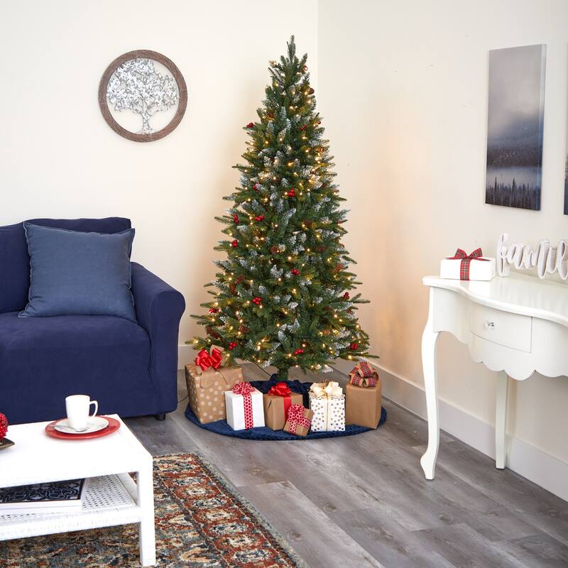 6' Snow Tipped Portland Spruce Artificial Christmas Tree with Frosted