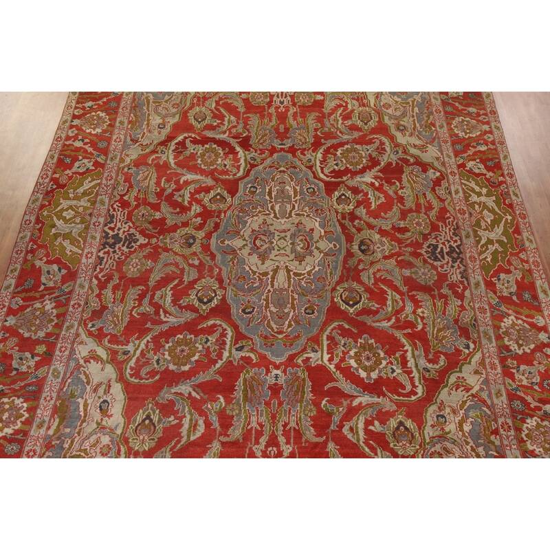 Hand Knotted Oriental 100% Wool Carpet Traditional Floral Red Sultanabad Area Rug - 16' 10'' X 12' 5''