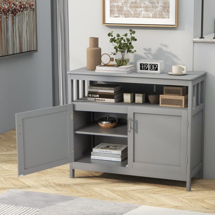 Kitchen Buffet Server Sideboard Storage Cabinet with 2 Doors and Shelf - 40" x 16" x 34" (L x W x H)