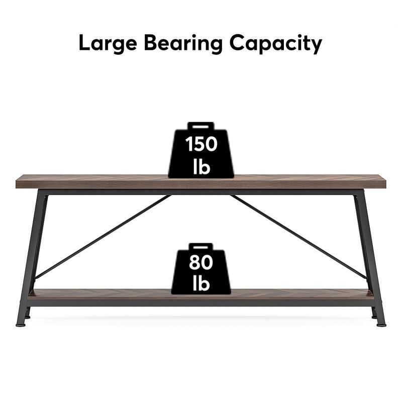 70.9 Inch Extra Long Sofa Table, Industrial Entry Console Table