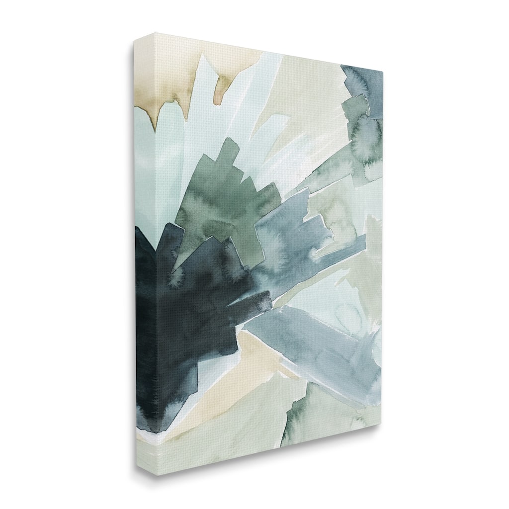 Stupell Tree Shadow Abstract Landscape Painting Green Blue Canvas Wall Art